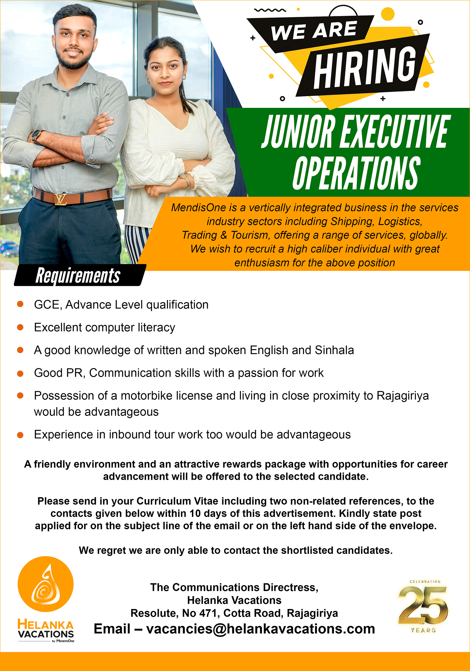 Junior Executive Operations – HV - MendisOne